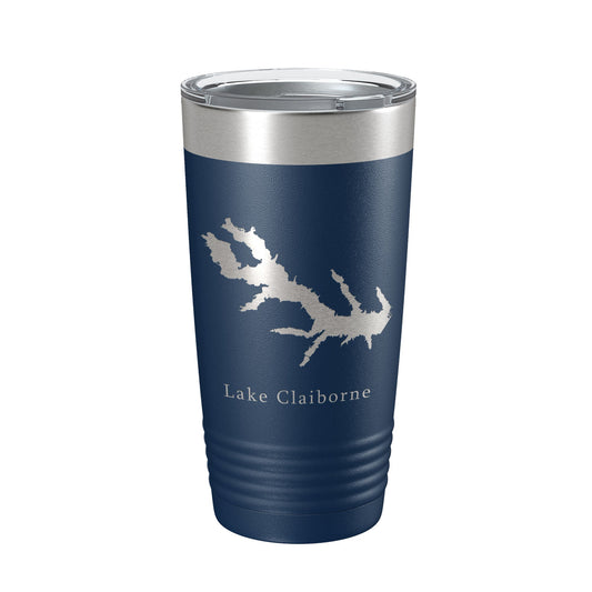 Lake Claiborne Map Tumbler Travel Mug Insulated Laser Engraved Coffee Cup Louisiana 20 oz